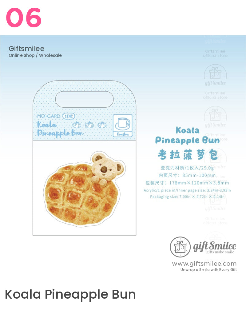 Cute Animal Bread-Themed Drink Coasters Coasters | KS-MX-053