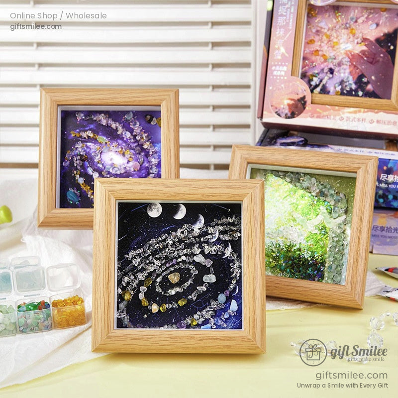 DIY Crystal Art Kit - Galaxy & Butterfly Decoration, 5-Inch Frame