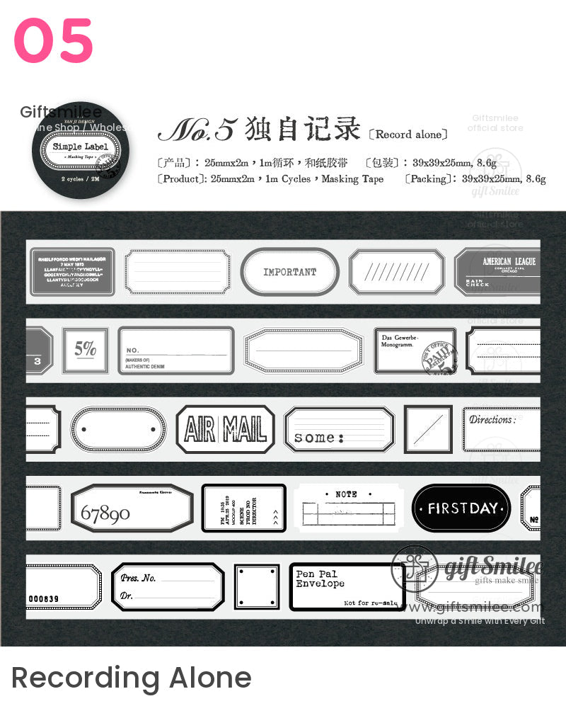 Simple Tags Washi Tape | scrapbook