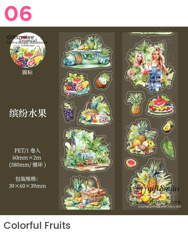 Tropical Landscape Die-Cutting Tape | kids stationery