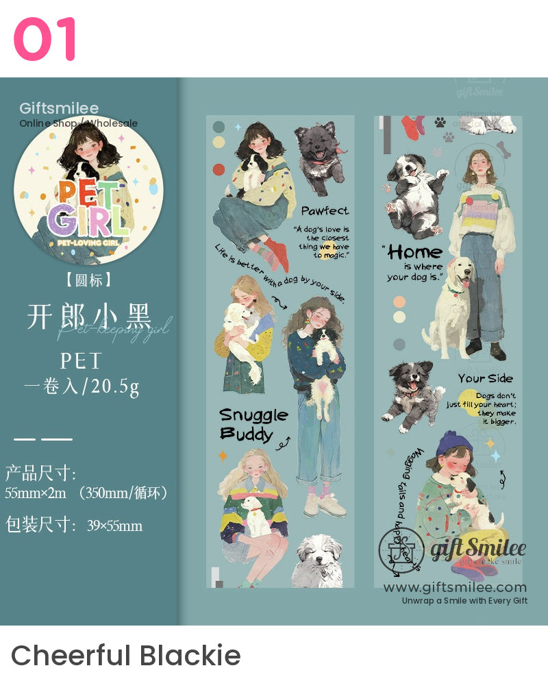 Pet Lover Washi Tape And Sticker Set - Cat & Dog-Themed Craft Supplies Pet Tape | girls craft