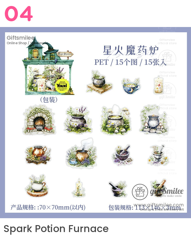 Miniature Witch Apothecary Diorama Stickers | KS-SA-4015