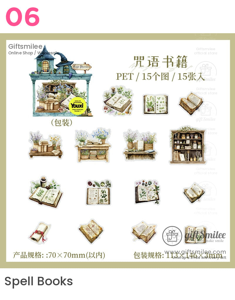 Miniature Witch Apothecary Diorama Stickers | KS-SA-4015