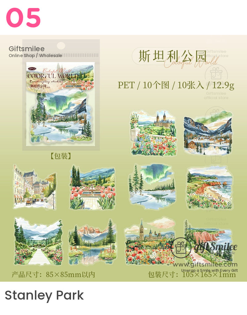 Colorful World Landmark 3D Stickers | KS-SA-4030