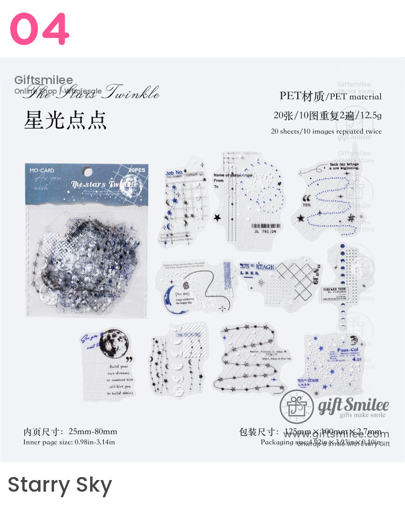 Celestial Vintage Transparent Sticker Packs | KS-SA-4062