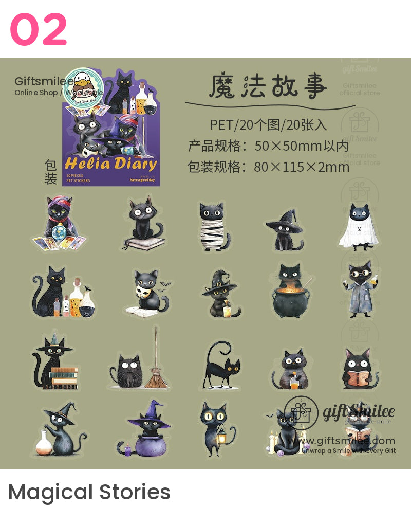 Halloween Black Cat Stickers | KS-SA-4080