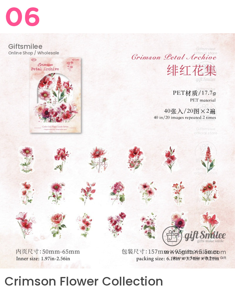 Color Ink Plant Illustrations Sticker Packs | KS-SA-4129