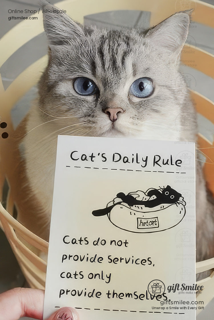 Matte Black‑And‑White Cat Illustrations Thick Cardstock Assorted Die‑Cut Rectangular 4C Printing Postcard Set | KS-CC-273