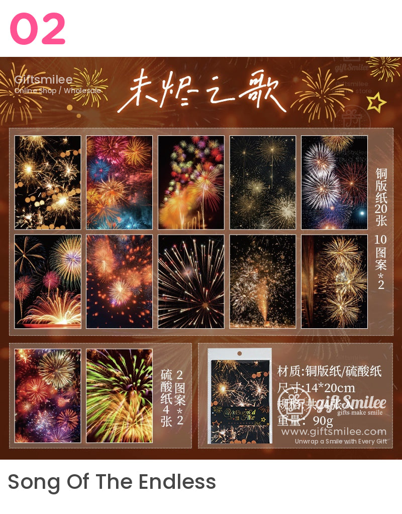 Purple and pink fireworks sticker pack – Setsuna Mitsunoki theme