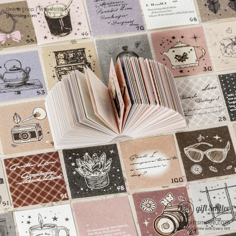 100-Sheet Retro Pastel Square Tear-Off Adhesive 50×50 Mm Sticky Note Pads | KS-CK-1233