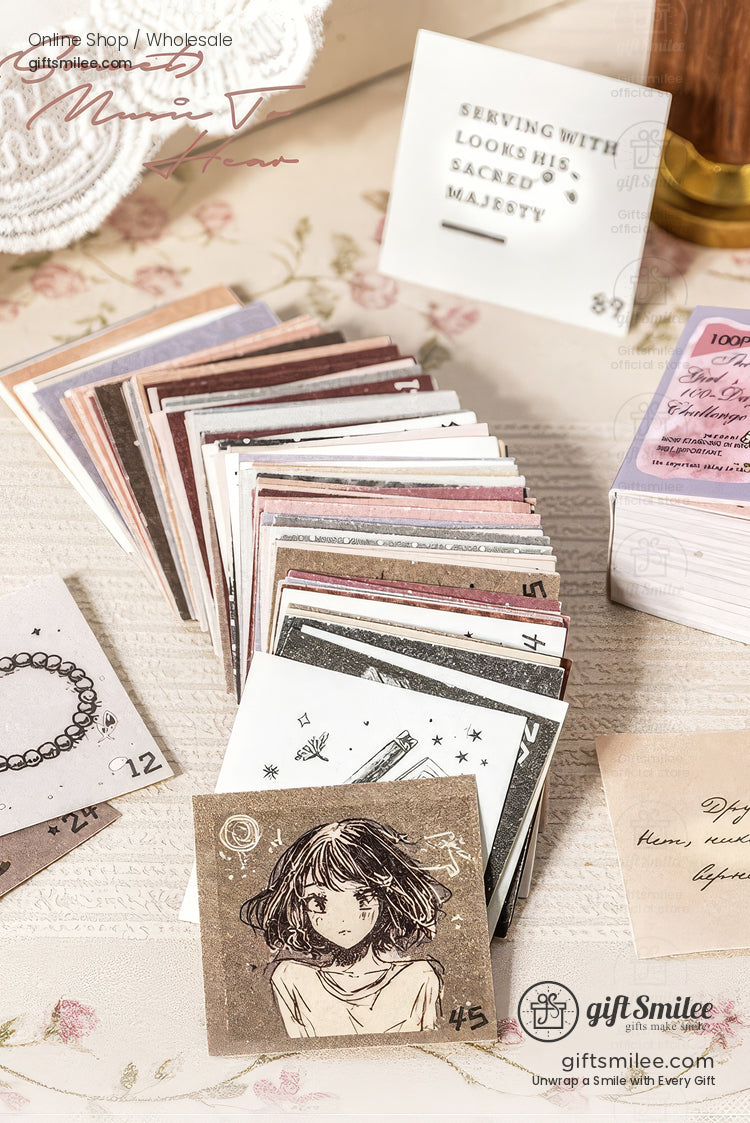 100-Sheet Retro Pastel Square Tear-Off Adhesive 50×50 Mm Sticky Note Pads | KS-CK-1233