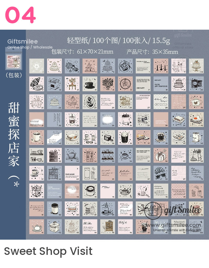 100-Sheet Retro Pastel Square Tear-Off Adhesive 50×50 Mm Sticky Note Pads | KS-CK-1233