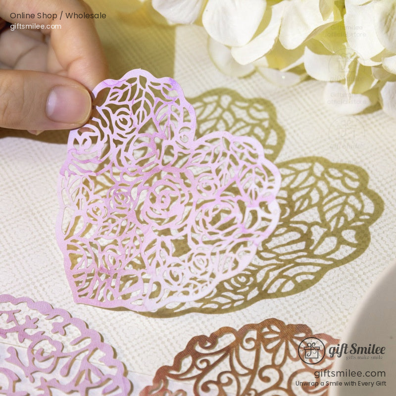 Die‑Cut Lace Floral Assorted Colors Decorative Die-Cut Paper | KS-CK-1235
