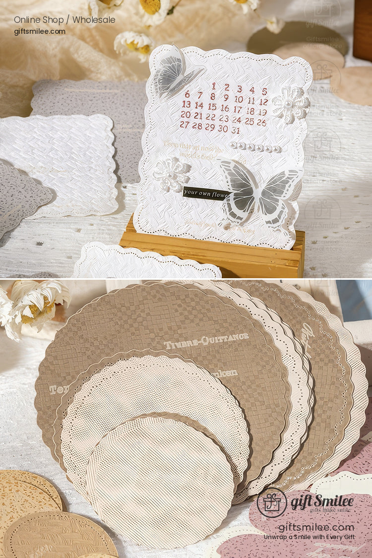 Textured Kraft Mixed Shapes Layered Die-Cut Set Decorative Paper Die-Cuts | KS-CK-1236