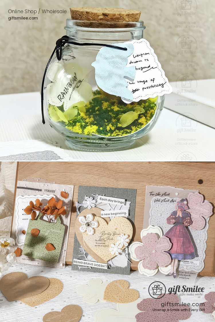 Textured Kraft Mixed Shapes Layered Die-Cut Set Decorative Paper Die-Cuts | KS-CK-1236