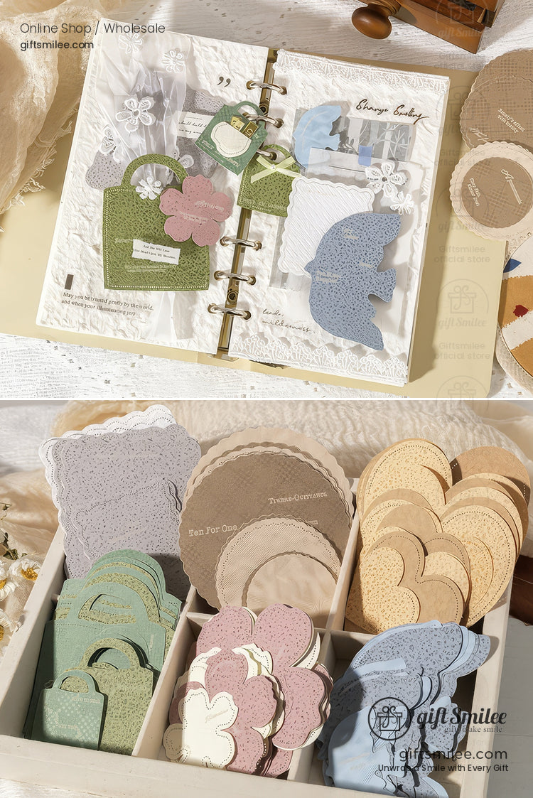 Textured Kraft Mixed Shapes Layered Die-Cut Set Decorative Paper Die-Cuts | KS-CK-1236