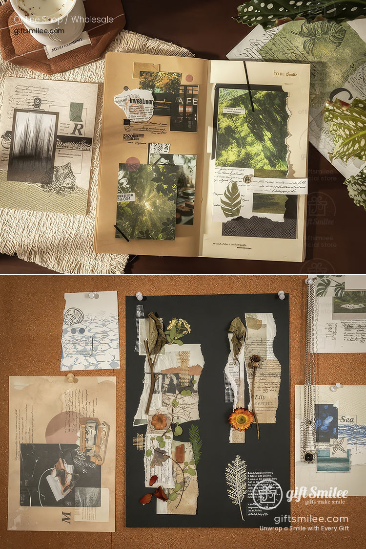 Textured Vintage Collage A5 6 Themes Thick Matte Prints Scrapbook Paper Set | KS-CK-1239