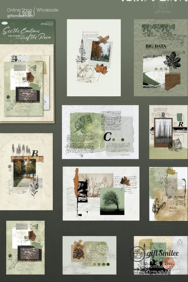 Textured Vintage Collage A5 6 Themes Thick Matte Prints Scrapbook Paper Set | KS-CK-1239