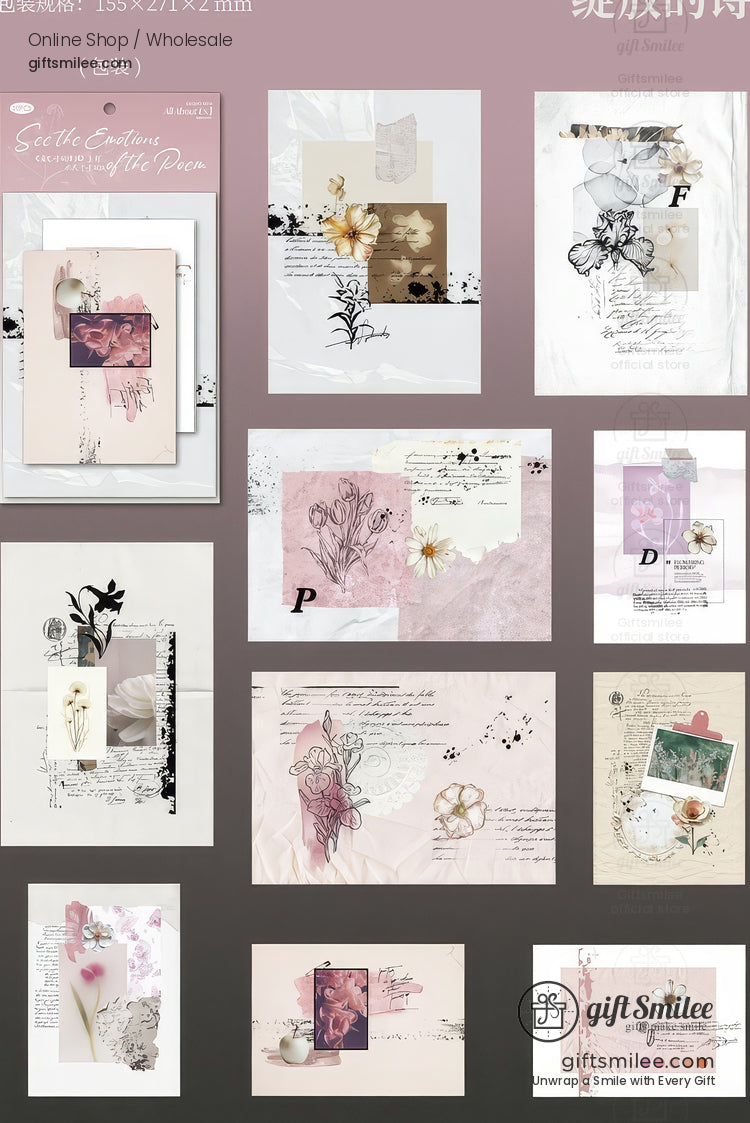 Textured Vintage Collage A5 6 Themes Thick Matte Prints Scrapbook Paper Set | KS-CK-1239