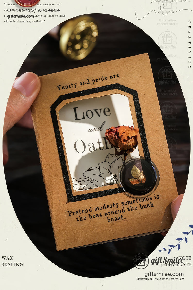 Matte Fiber Paper With Dome Resin Seals Vintage Journaling Sticker Set | KS-CK-1241