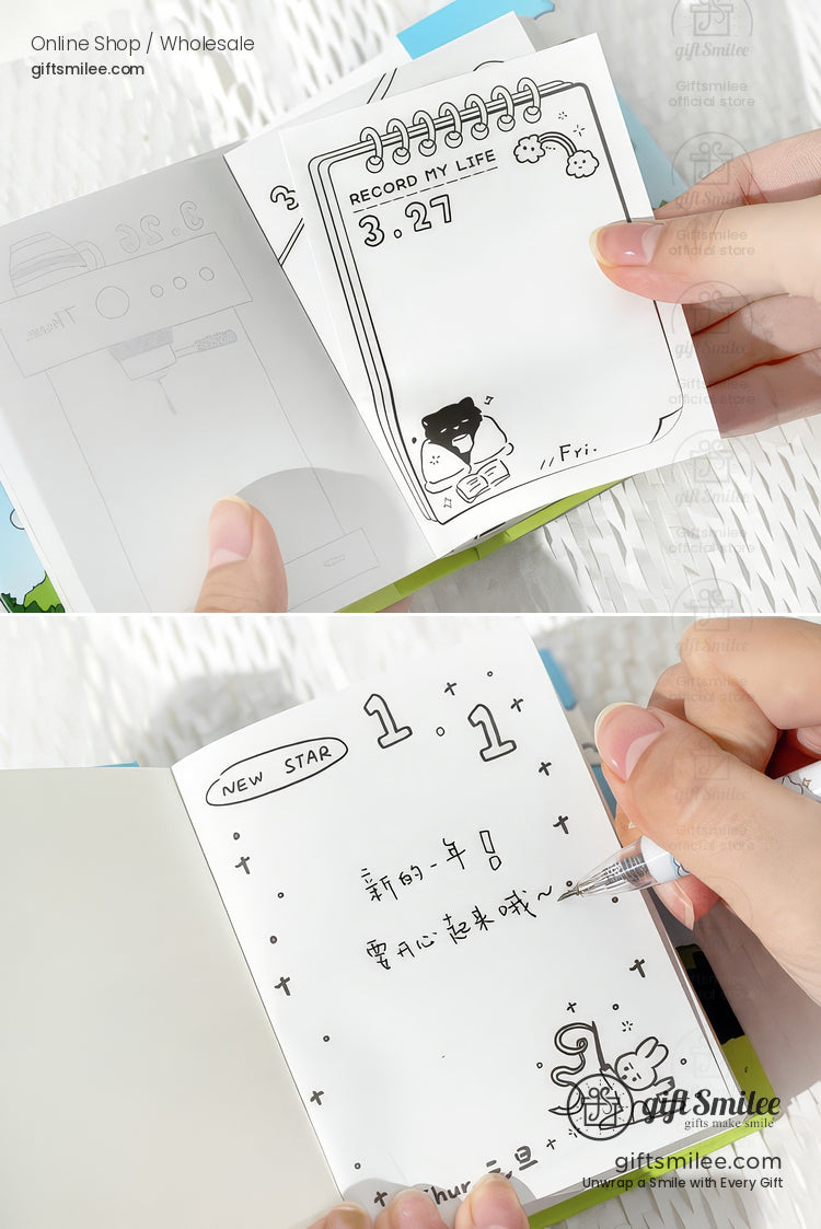 2026 Daily Tear‑Off Illustrated Thick Paper Stand‑Up Hardcover Daily Desk Calendar | KS-CK-1242