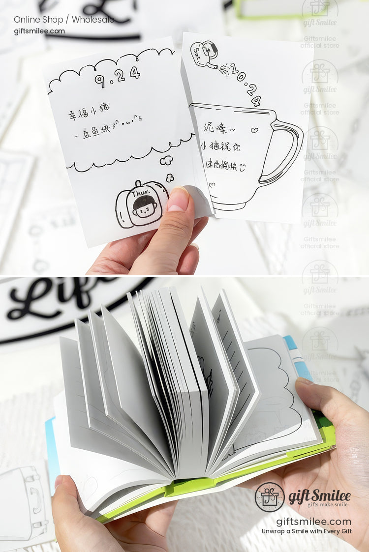 2026 Daily Tear‑Off Illustrated Thick Paper Stand‑Up Hardcover Daily Desk Calendar | KS-CK-1242