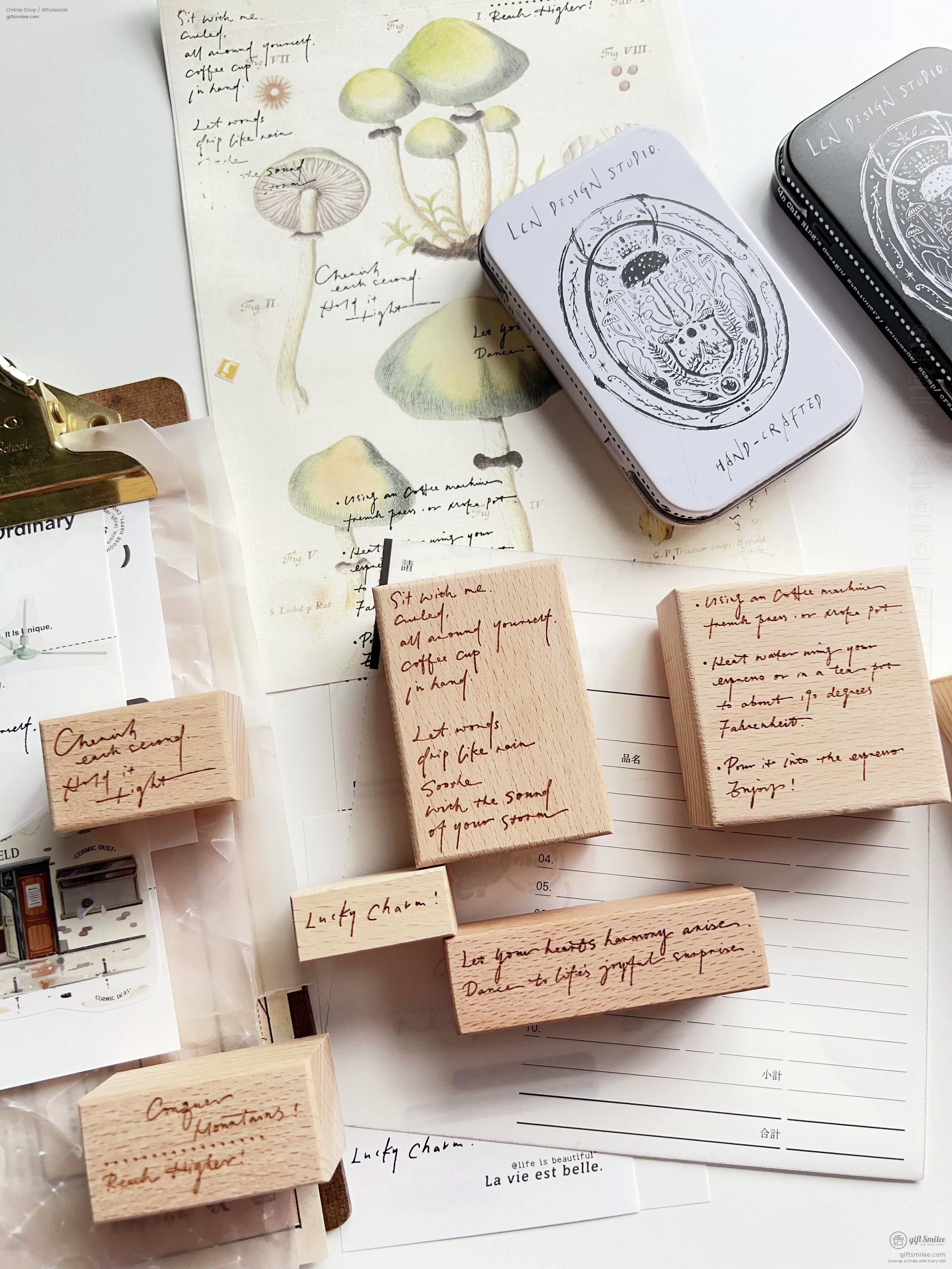 Handwritten English Rubber Stamp Set | KS-CK-1245