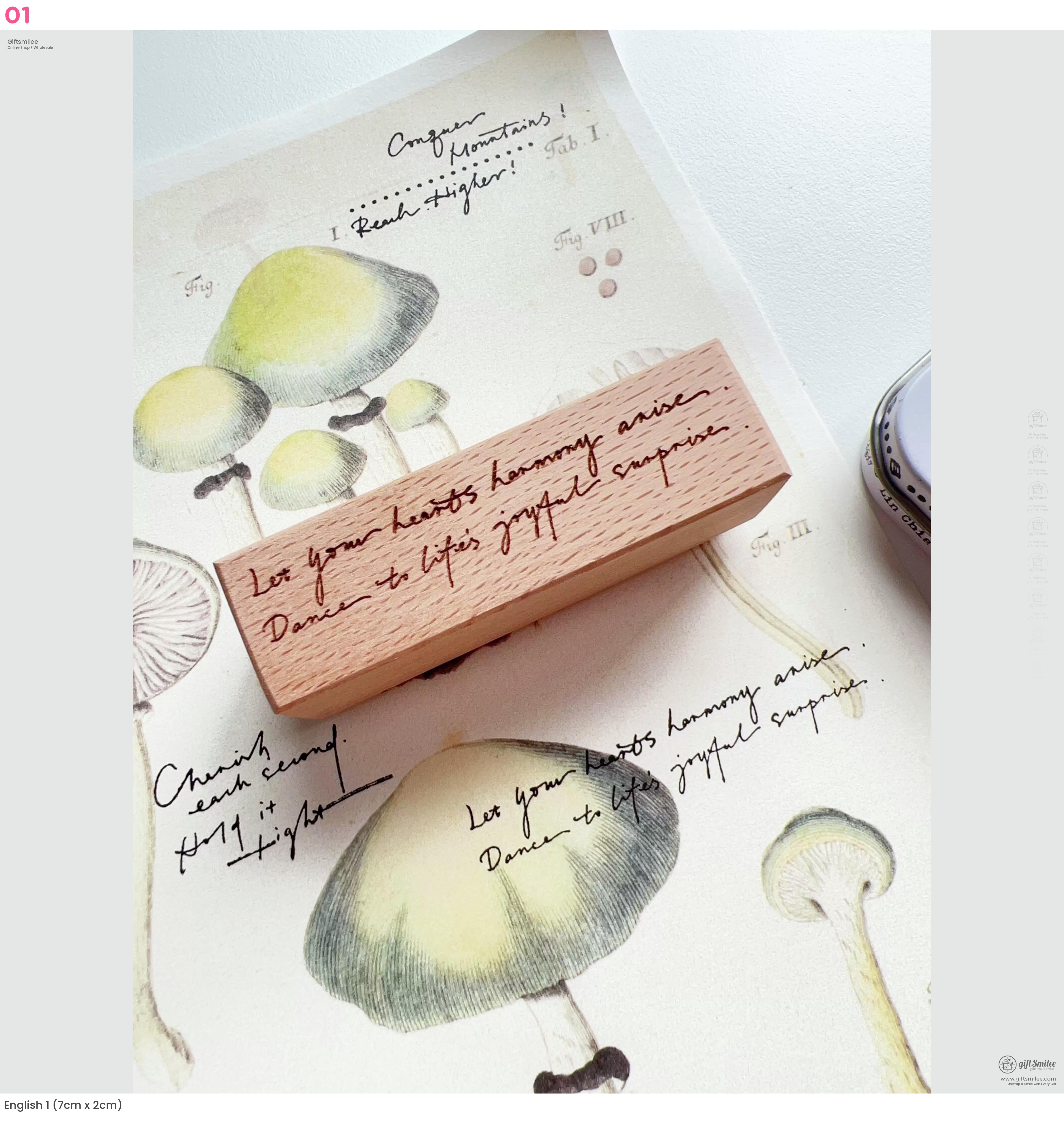 Handwritten English Rubber Stamp Set | KS-CK-1245