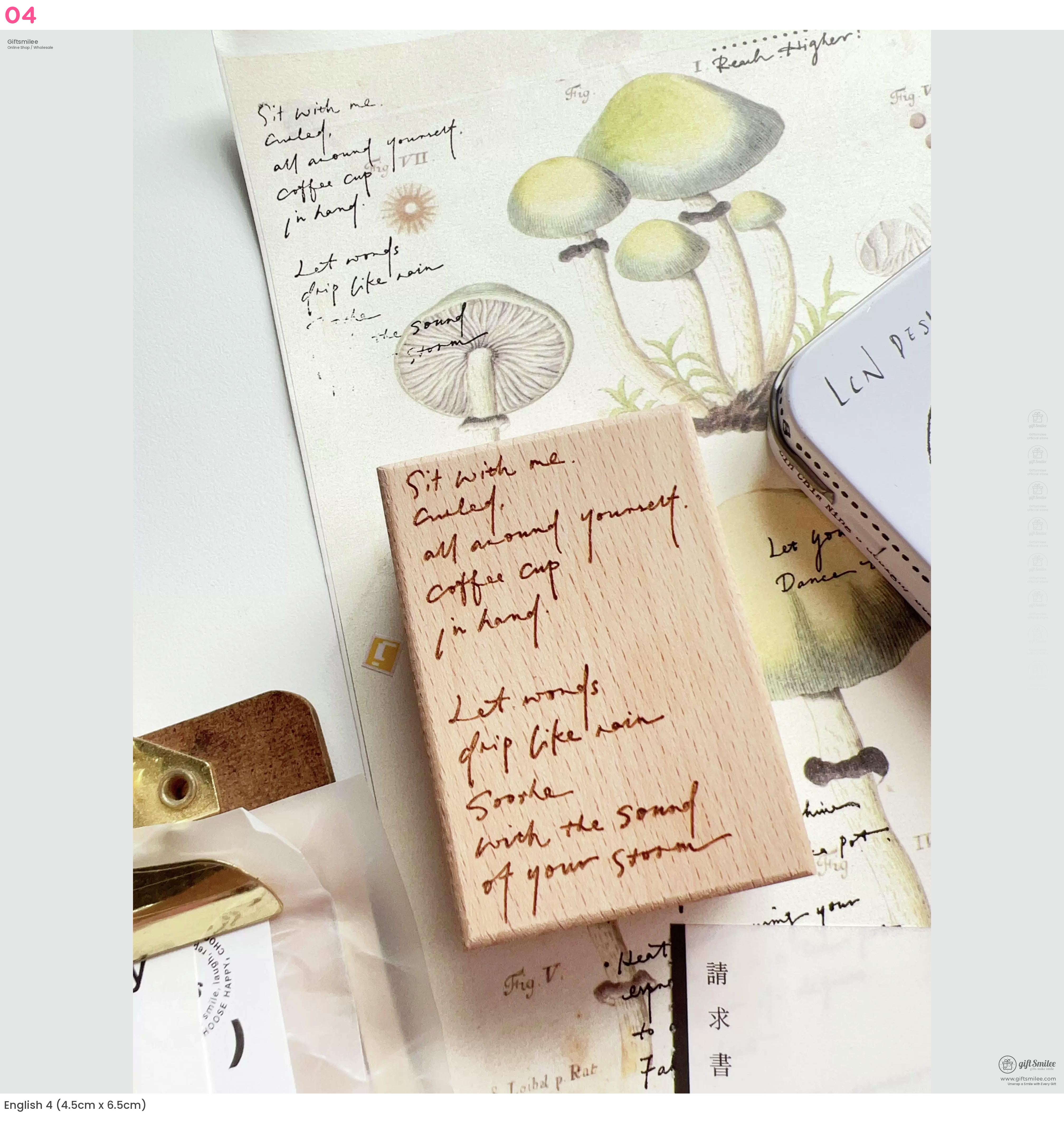 Handwritten English Rubber Stamp Set | KS-CK-1245