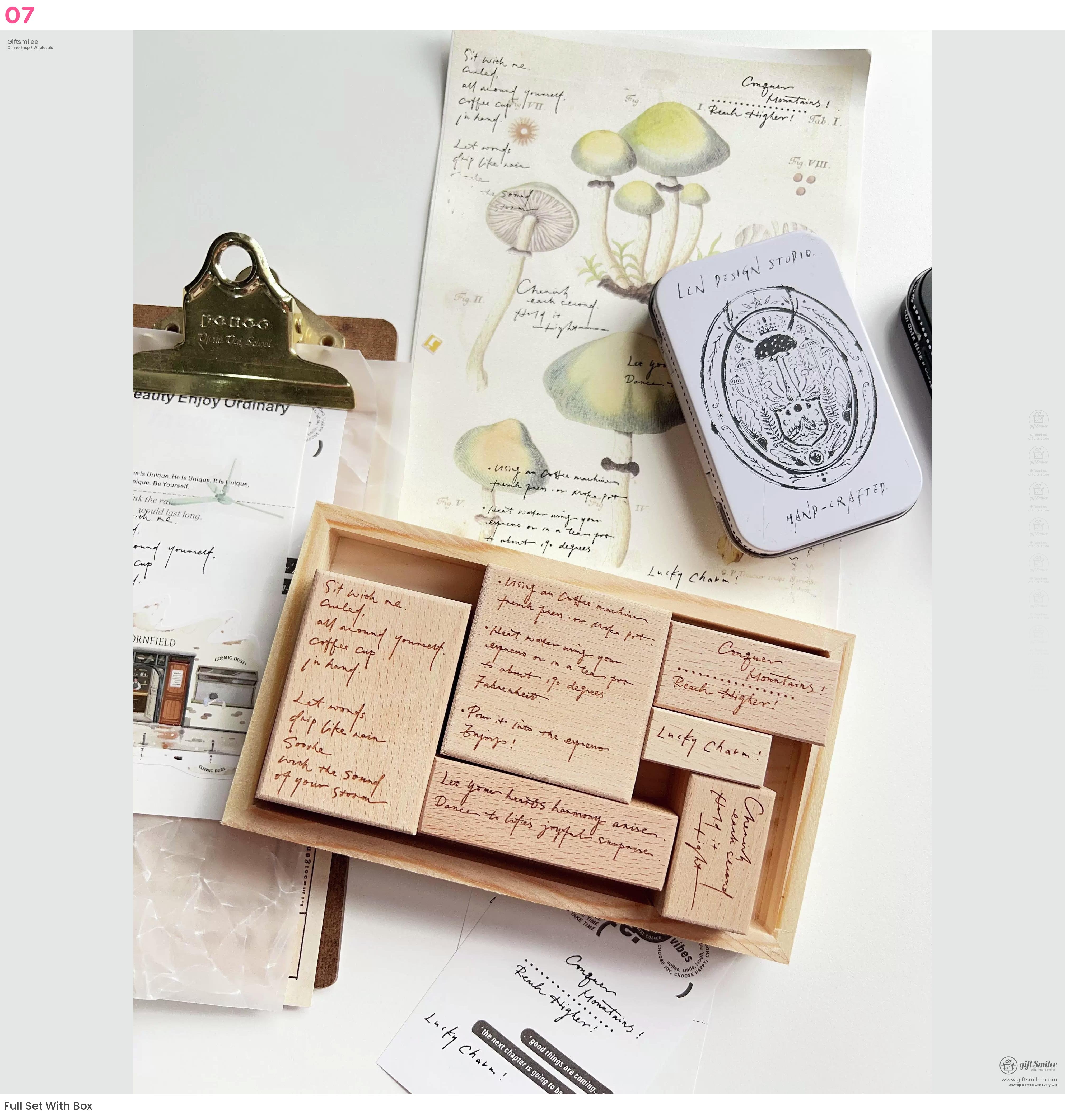 Handwritten English Rubber Stamp Set | KS-CK-1245