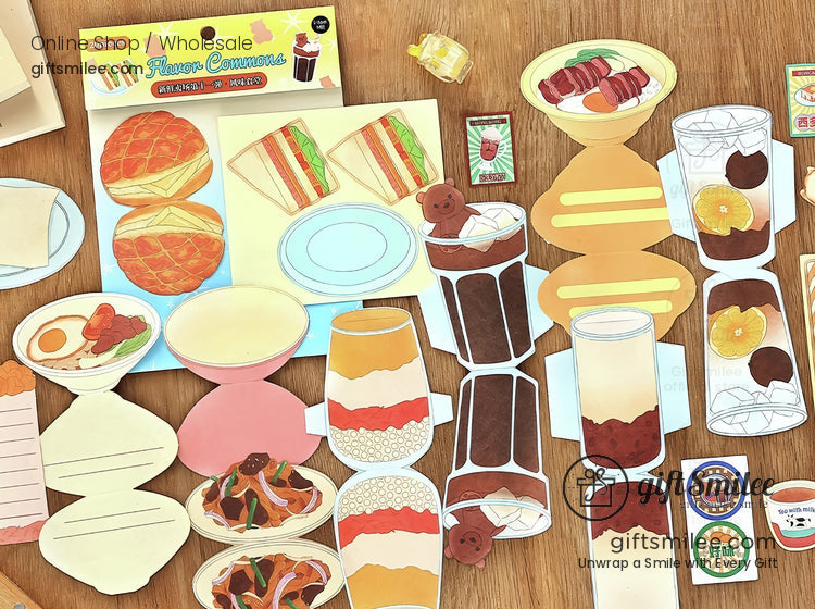 Matte Paper Die-Cut Food Illustrations 20Pcs Decorative Sticker Pack | KS-CK-1260