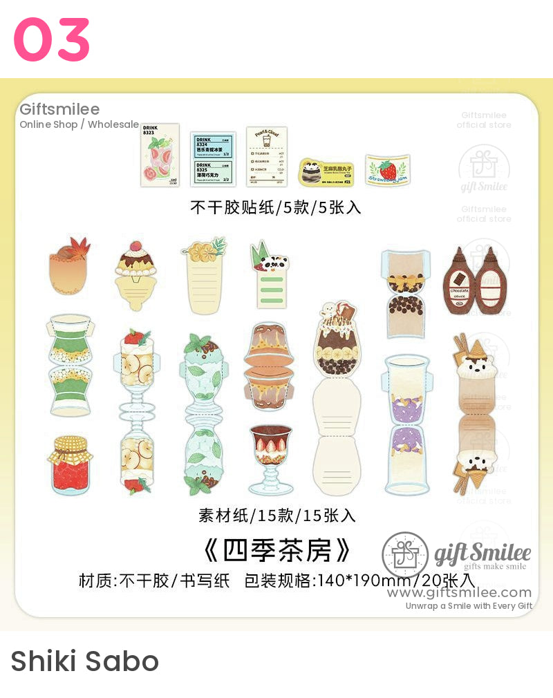 Matte Paper Die-Cut Food Illustrations 20Pcs Decorative Sticker Pack | KS-CK-1260
