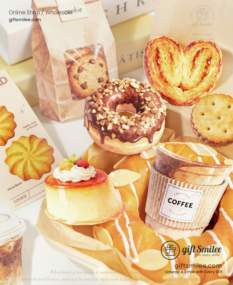 Assorted gourmet pastries including a carameldrizzled donut with nuts buttery palmier custard flan and iced coffee