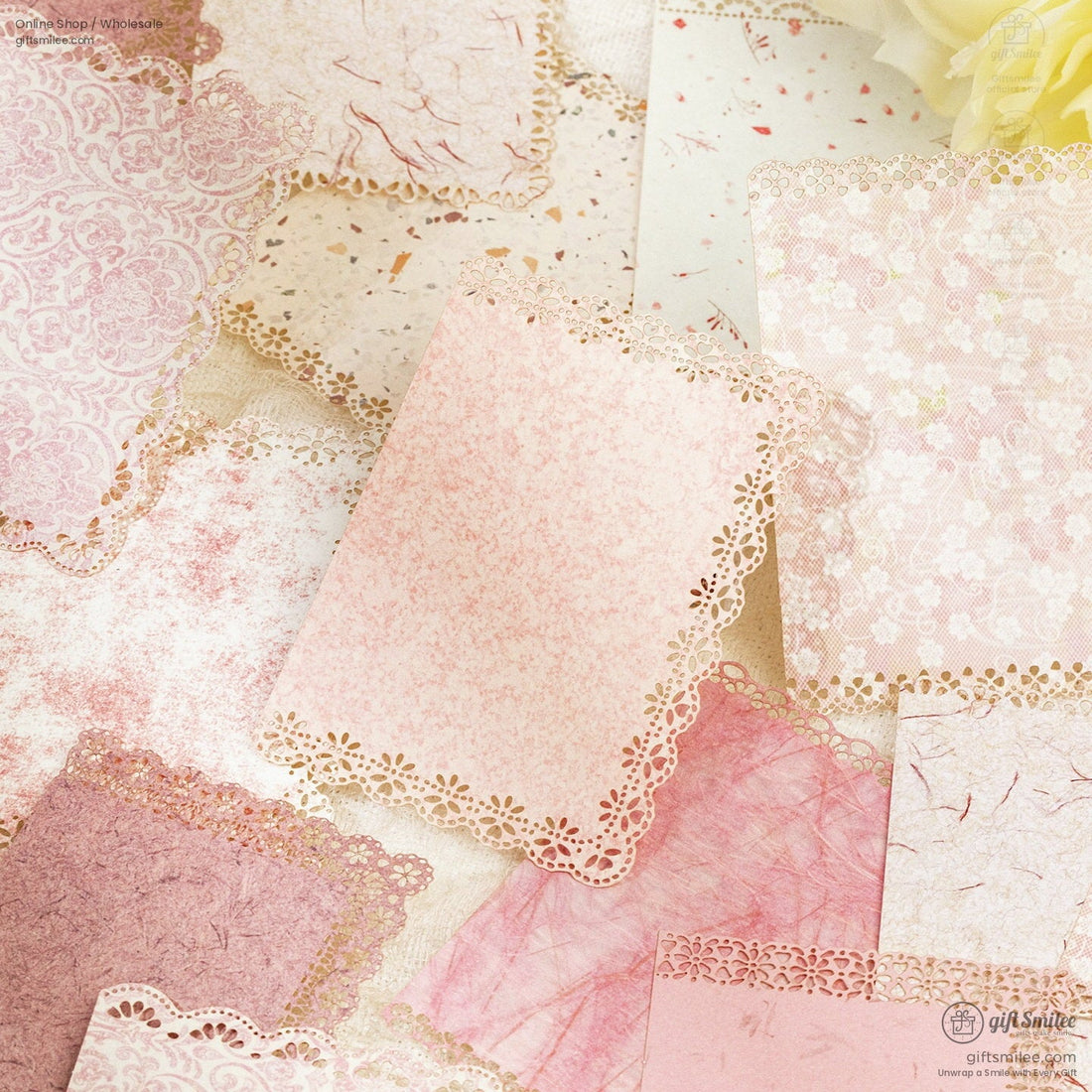 Vintage Lace Die-Cut Pastel Textured Decorative Paper Pack | KS-CK-1286