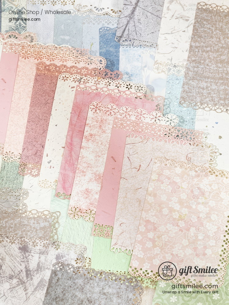 Vintage Lace Die-Cut Pastel Textured Decorative Paper Pack | KS-CK-1286