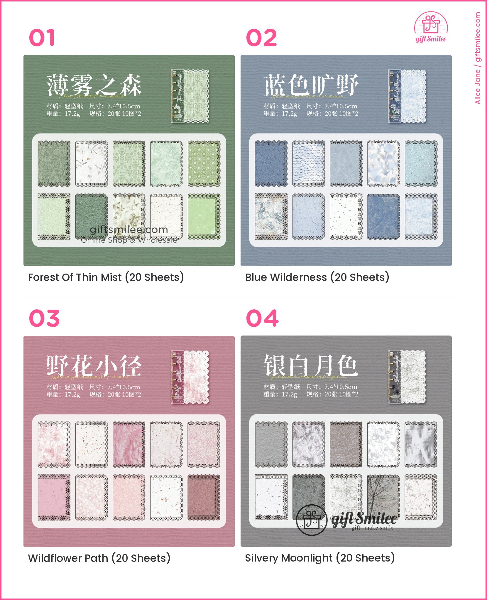 Vintage Lace Die-Cut Pastel Textured Decorative Paper Pack | KS-CK-1286