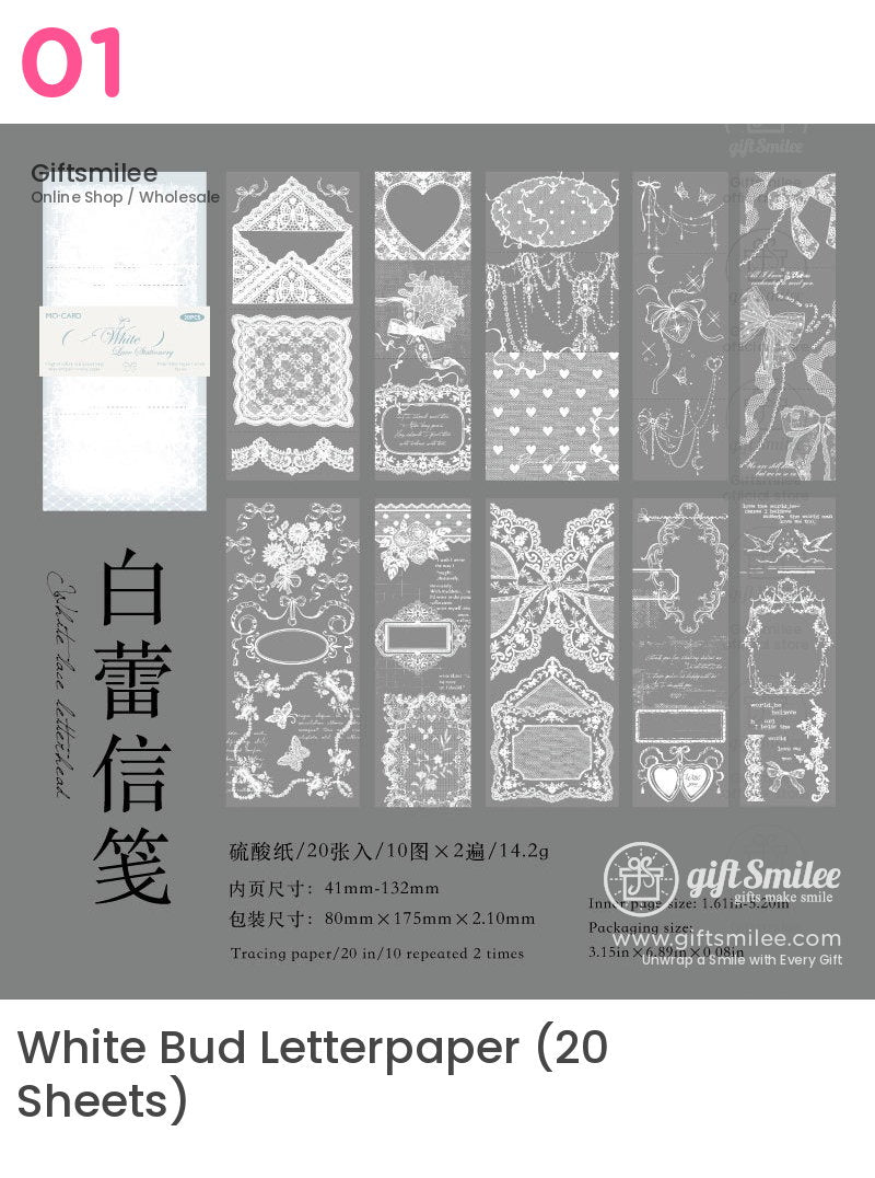 Translucent Vellum White Ink 20Pcs Background Papers | KS-CK-1288