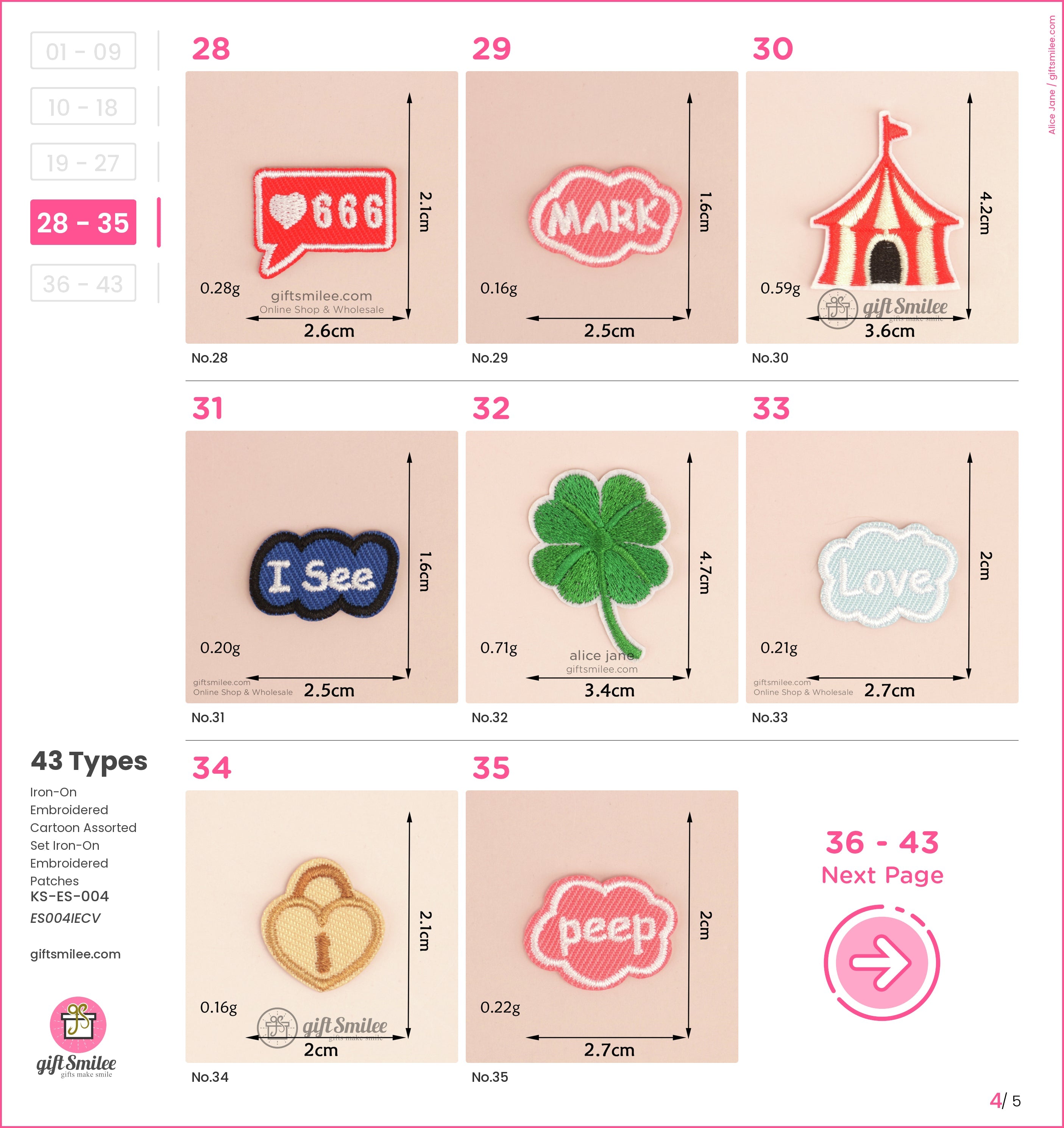 Embroidered ironon patches in various designs including red speech bubble pink cloud circus tent clover and lock