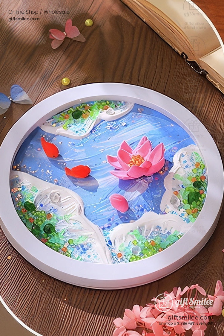 Whipped Clay Round Panel With Shells Glitter Diy Texture Painting Kit | KS-GS-128