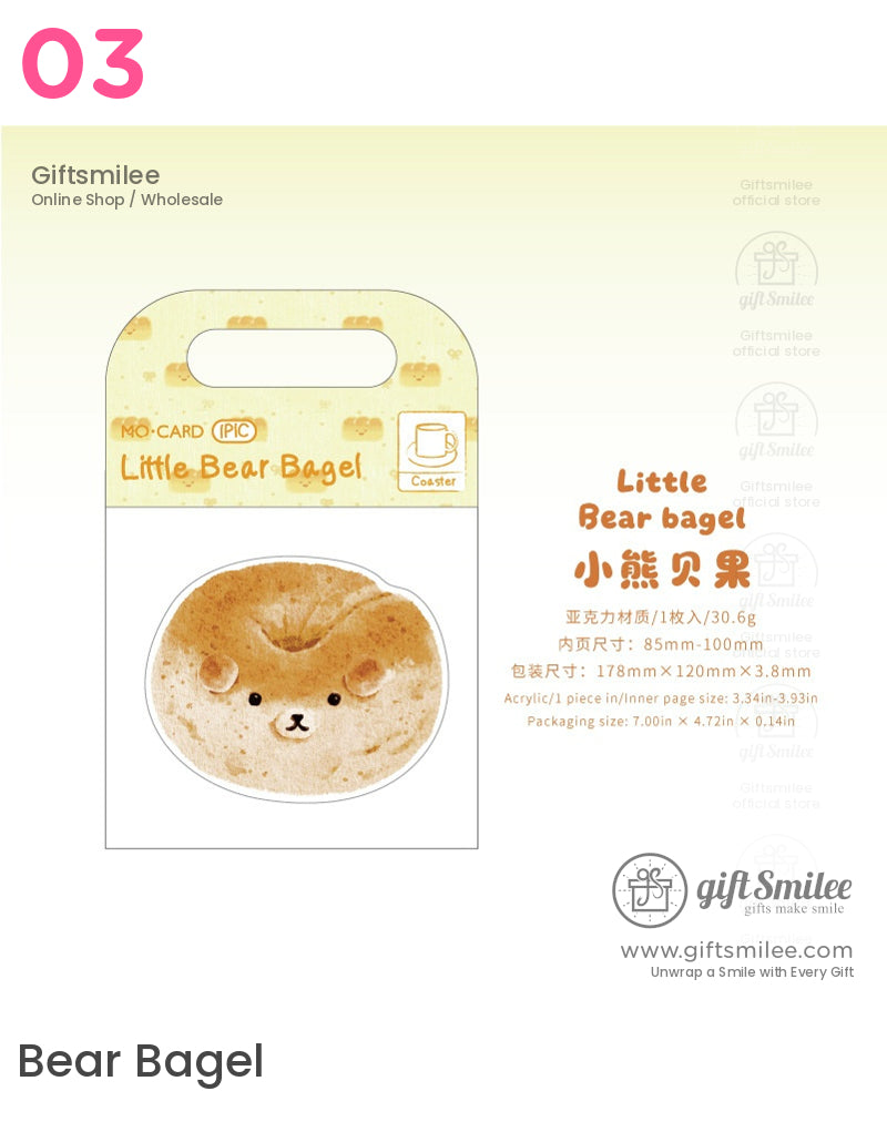 Cute Animal Bread-Themed Drink Coasters Coasters | KS-MX-053