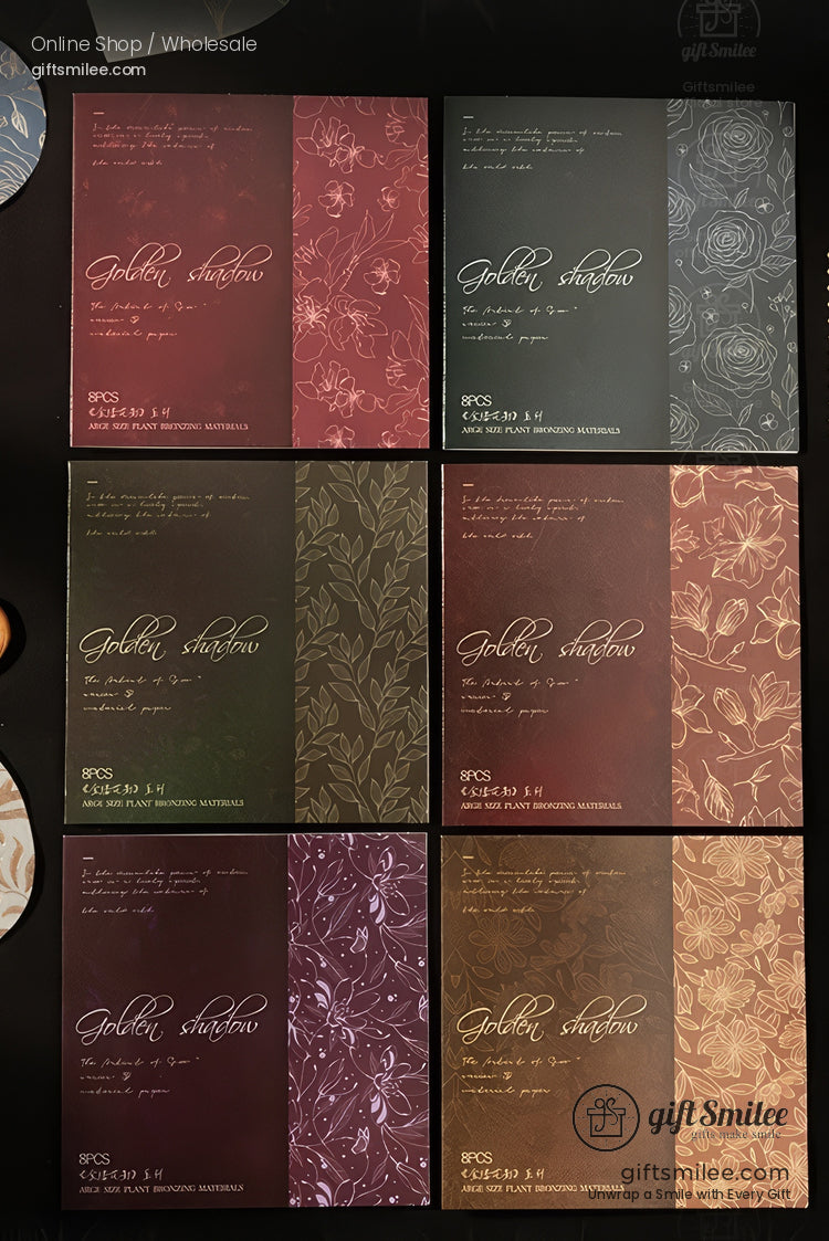 Metallic Foil Floral Vellum Assorted 10Cm Decorative Paper Scraps | KS-MX-066