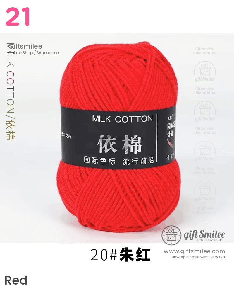 Bright red milk cotton yarn skein soft texture durable fiber ideal for knitting and crochet projects