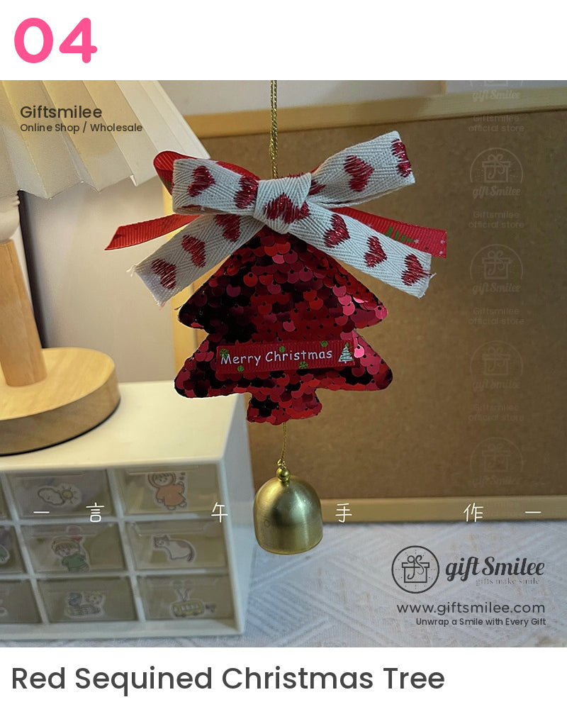 Red Christmas Tree Ornaments Car Rearview Mirror Christmas Decorations Christmas Hanging Ornament | KS-MX-080