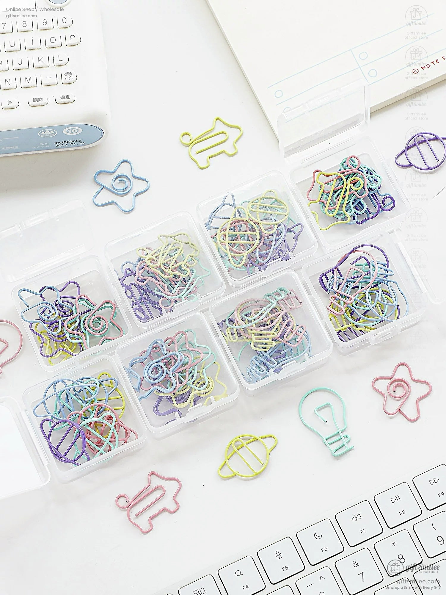 Pastel Coated Steel Assorted Shapes Shaped Paper Clips | KS-MX-094
