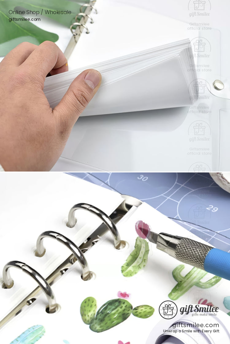 Double-Sided Thick Release Sheets A4, A5, A6 Pre-Punched Sticker Release Paper Sheets | KS-NB-430