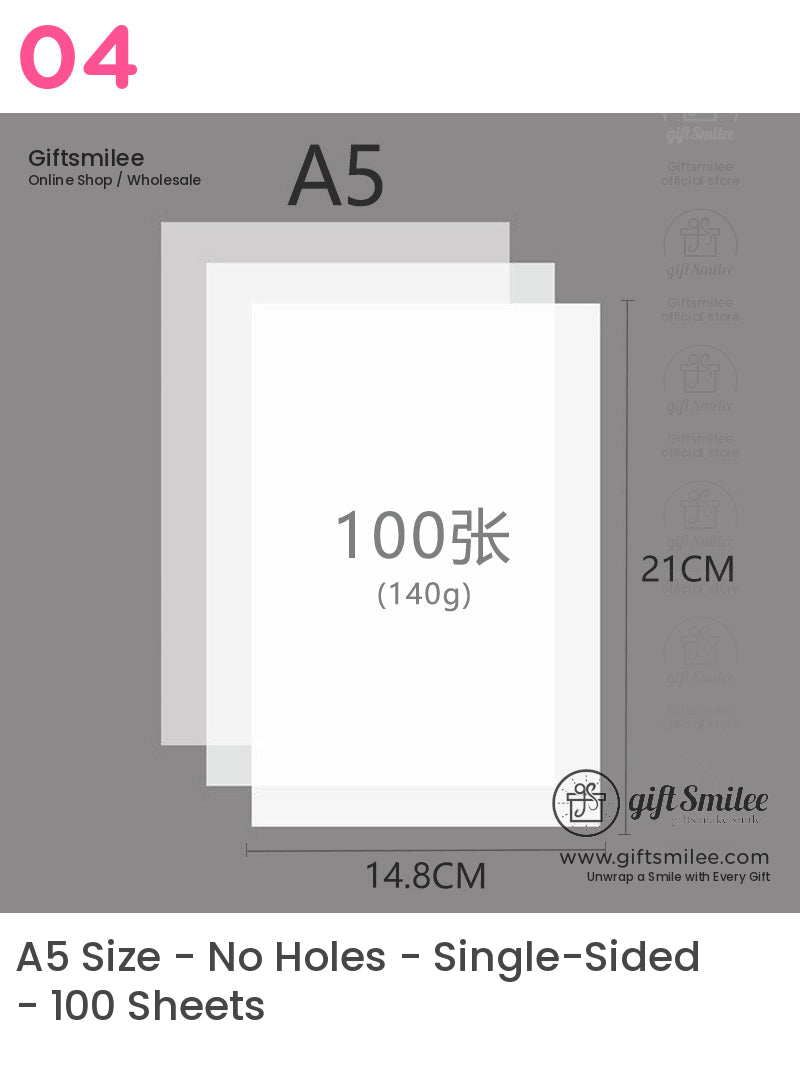 Double-Sided Thick Release Sheets A4, A5, A6 Pre-Punched Sticker Release Paper Sheets | KS-NB-430