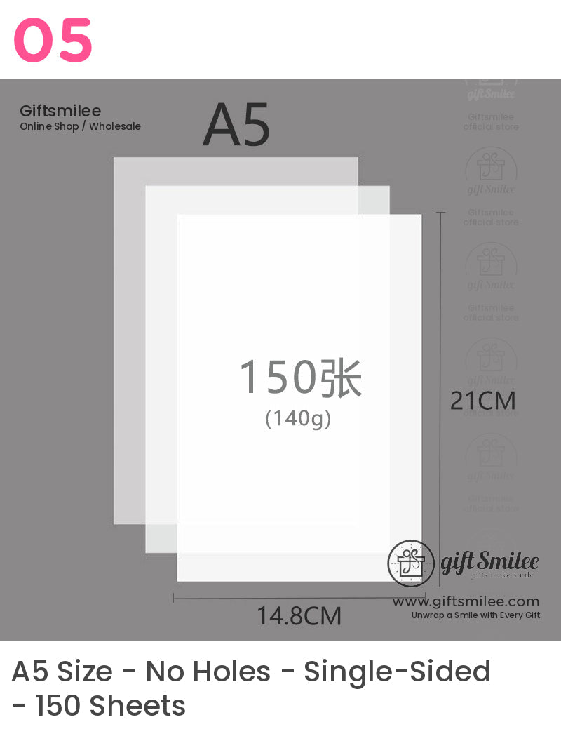 Double-Sided Thick Release Sheets A4, A5, A6 Pre-Punched Sticker Release Paper Sheets | KS-NB-430