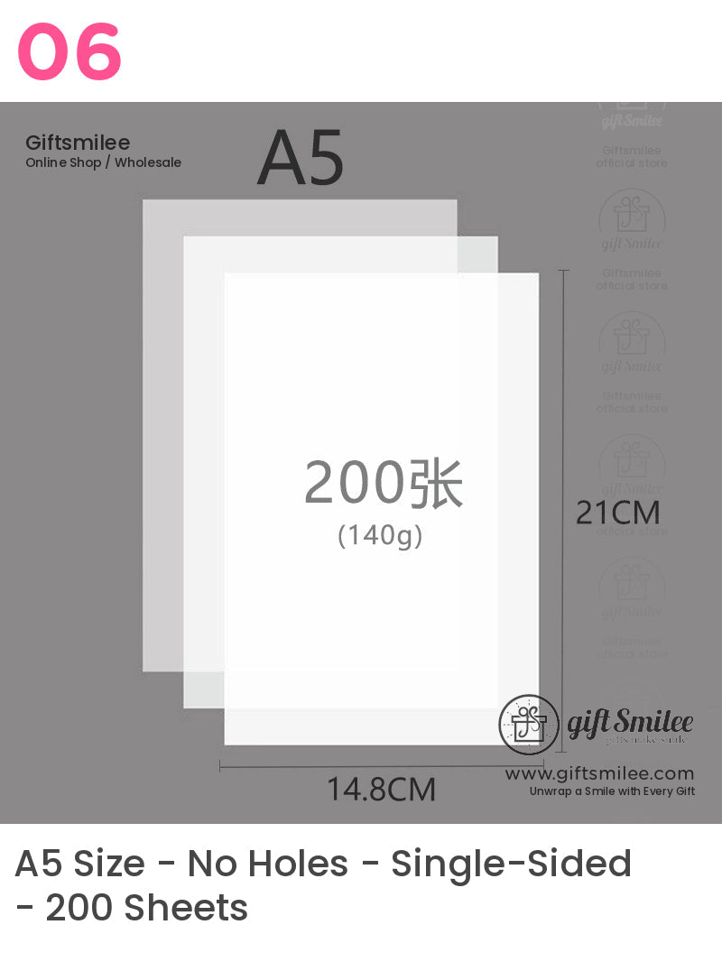 Double-Sided Thick Release Sheets A4, A5, A6 Pre-Punched Sticker Release Paper Sheets | KS-NB-430
