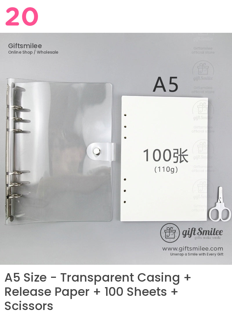 Double-Sided Thick Release Sheets A4, A5, A6 Pre-Punched Sticker Release Paper Sheets | KS-NB-430