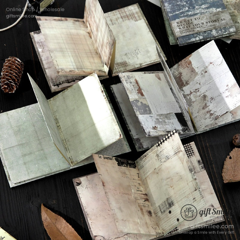 Vintage Texture Accordion Fold Thick Matte Cardstock Accordion Fold Journaling Paper Set | KS-NB-432